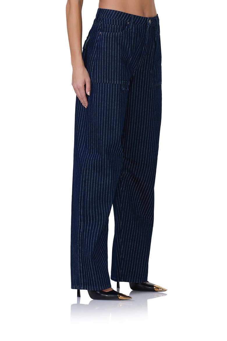 Rhett Pinstripe Wide Leg Carpenter Jeans, Alternate, color, DARK WASH