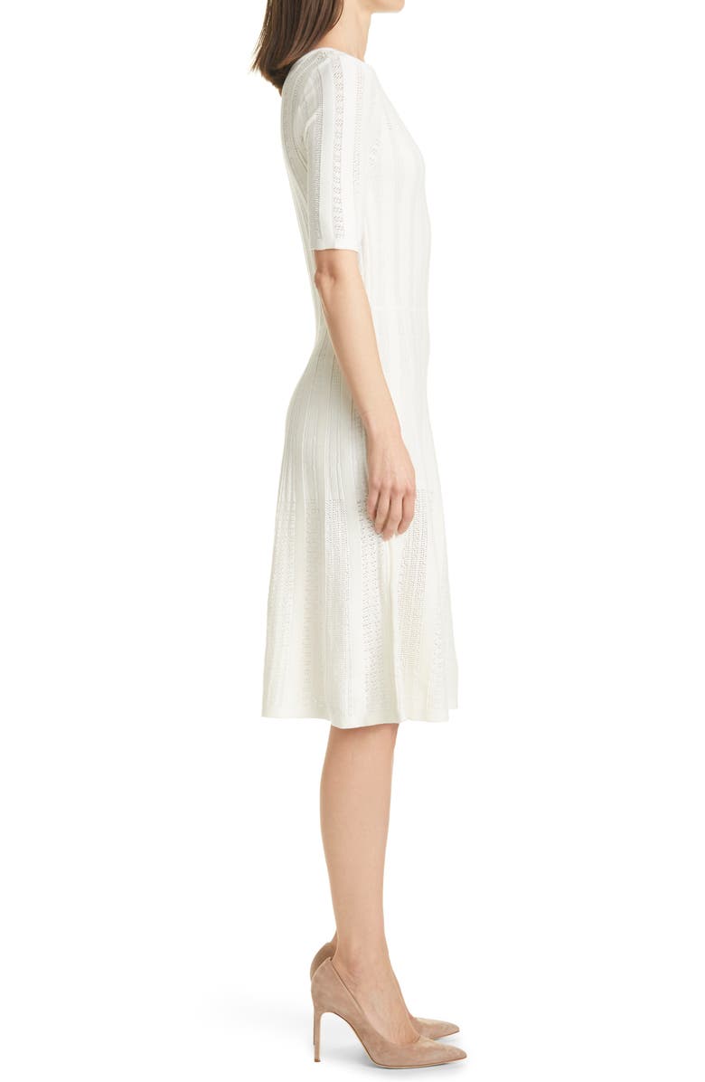 BOSS C Feli Pointelle Fit & Flare Sweater Dress, Alternate, color,