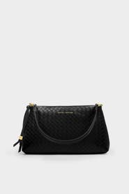 Katie Loxton Nova Woven Texture Clutch in Black