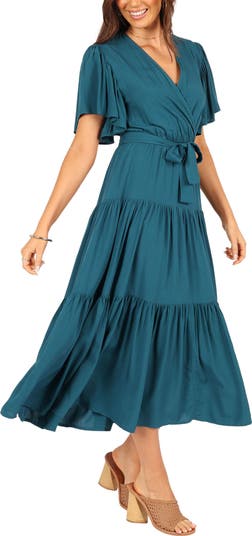 Floral Flutter Sleeve Midi Dress