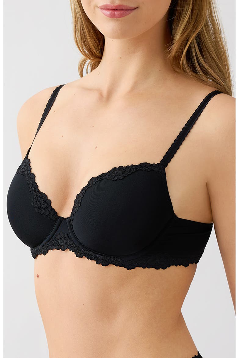 Future Foundation Underwire Lace Trim Contour Bra, Alternate, color, NIGHT