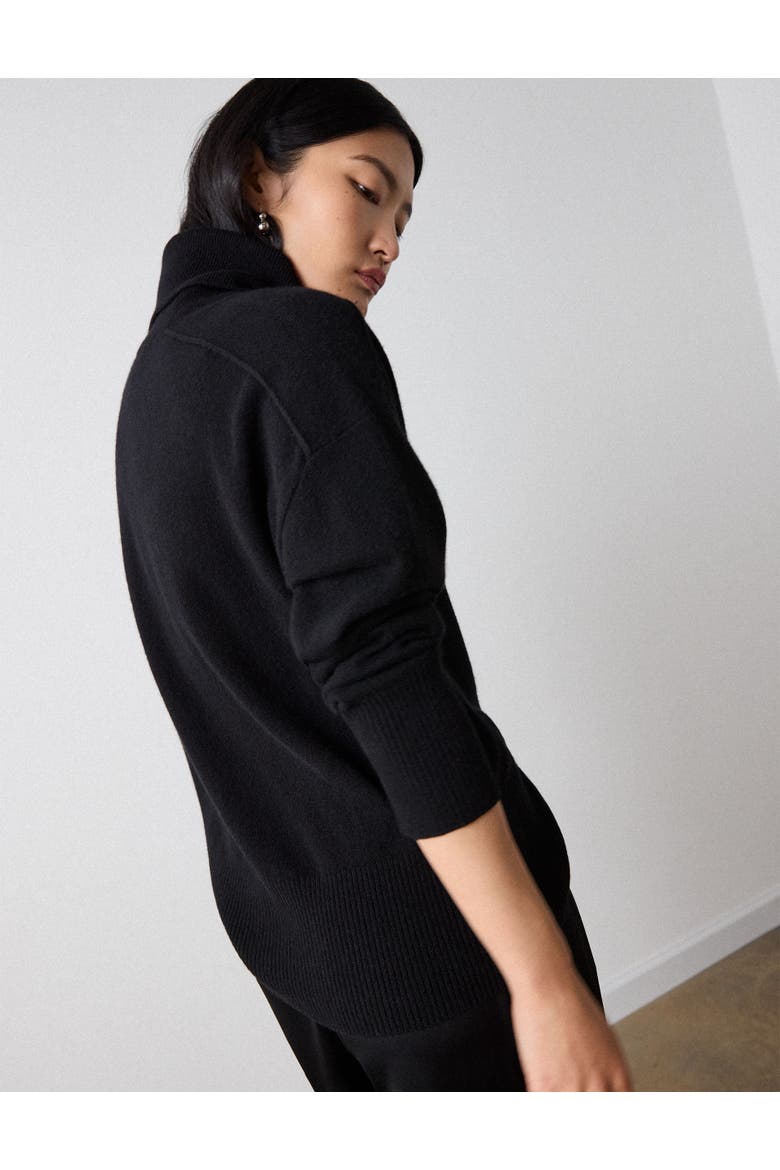 Cashmere Seam Roll Neck Knit Top, Alternate, color, Black