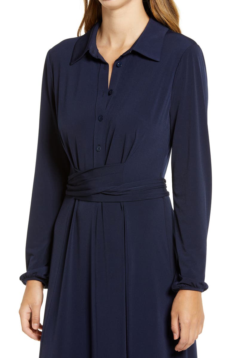 Maggy London Sandrene Long Sleeve Jersey Shirtdress, Alternate, color,