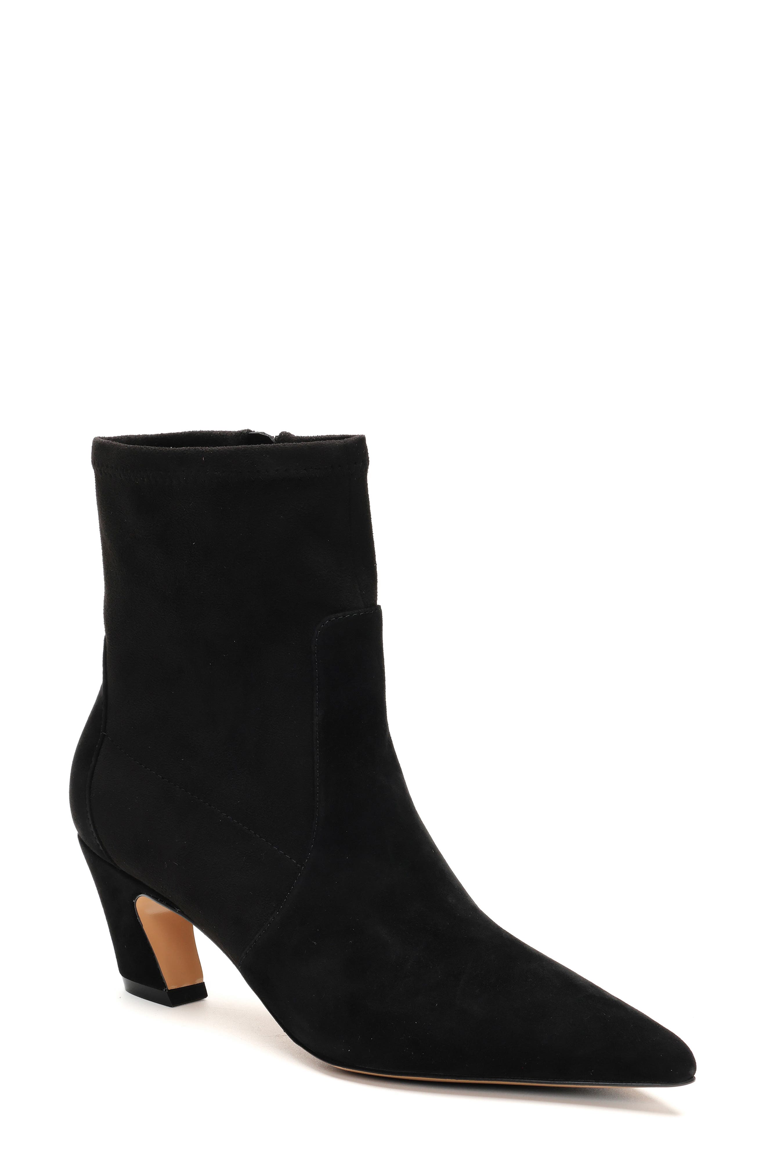 Odelle Leather Bootie, Main, color, BLACK SUEDE