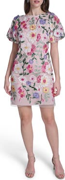 Eliza J Puff Sleeve Floral Shift Dress