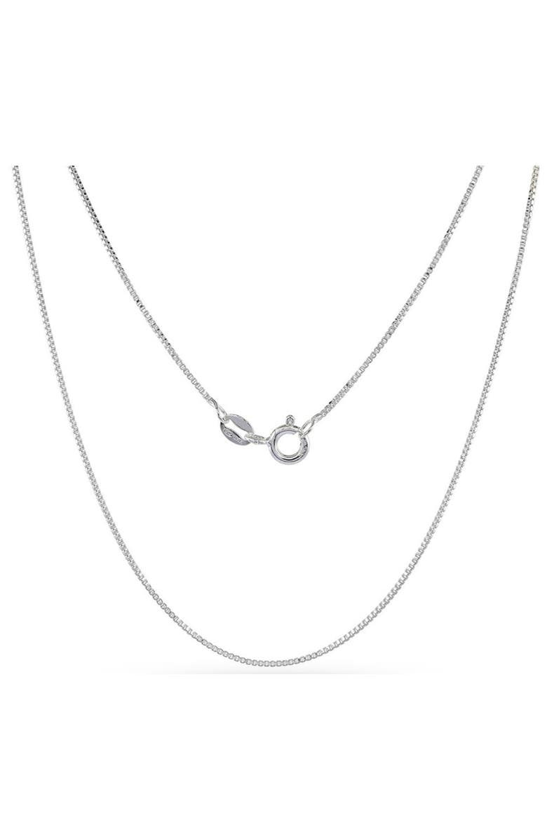 Donatello Gian Sterling Silver Thin Box Chain Necklace, Main, color, Silver