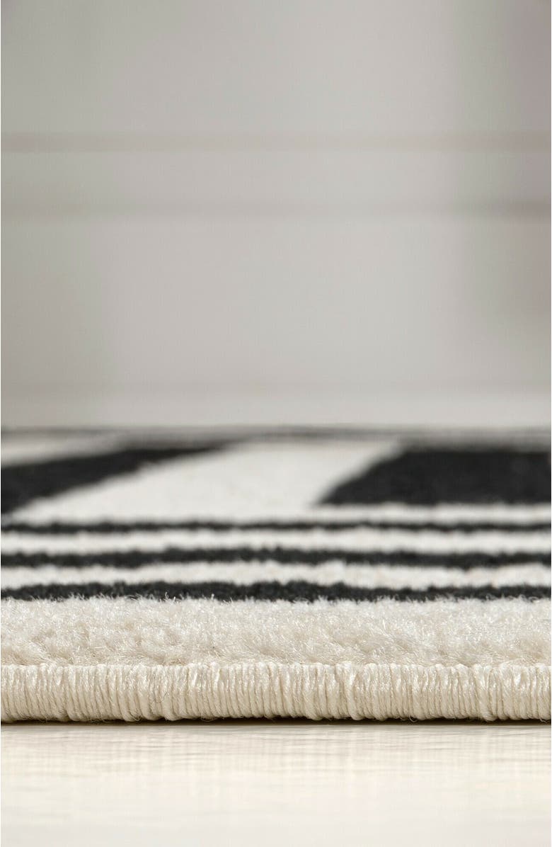 JONATHAN Y Bandol Modern Classic Mitre Stripe Area Rug, Alternate, color, Black/Ivory