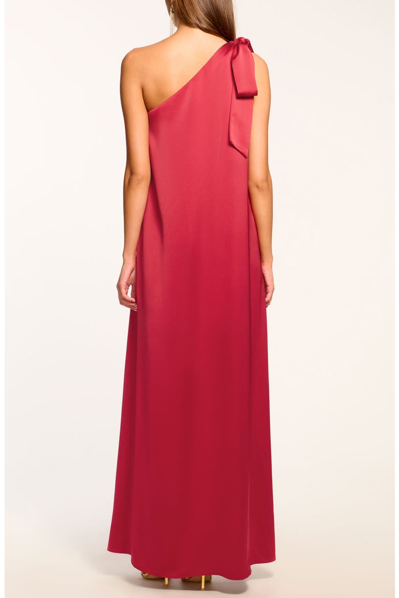 Benita One-Shoulder Gown, Alternate, color, RUBY