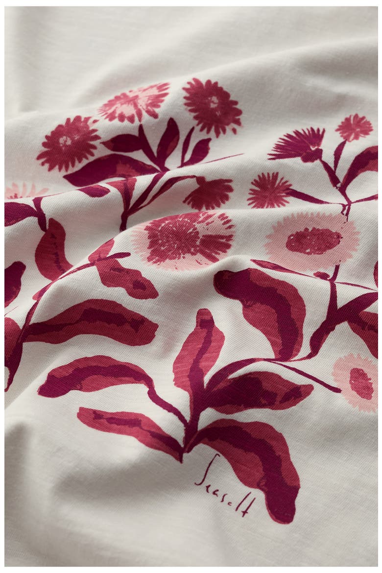 Printing Ink Organic Cotton Graphic T-Shirt, Alternate, color, INKY BOTANICAL STEMS CHALK