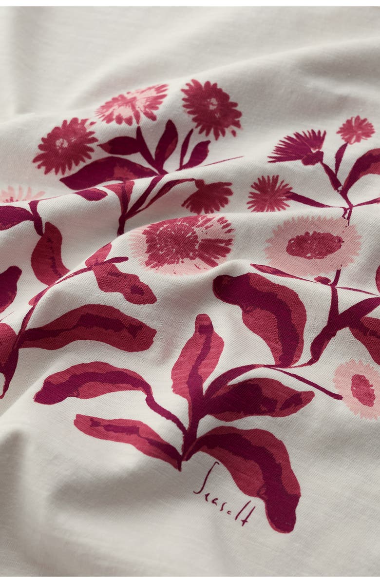 Seasalt Cornwall Printing Ink Organic Cotton Graphic T-Shirt, Alternate, color, Inky Botanical Stems Chalk