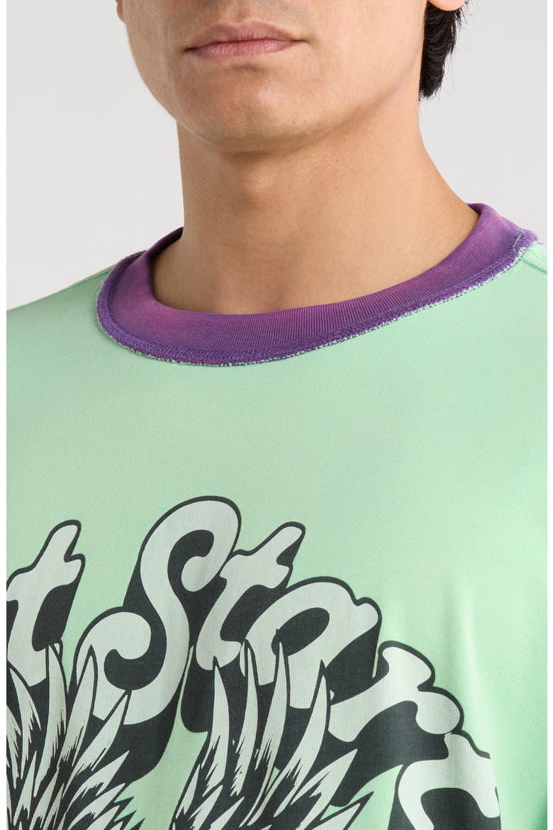 Layered Look Cotton Graphic T-Shirt (Nordstrom Exclusive), Alternate, color, TEAL/PURPLE