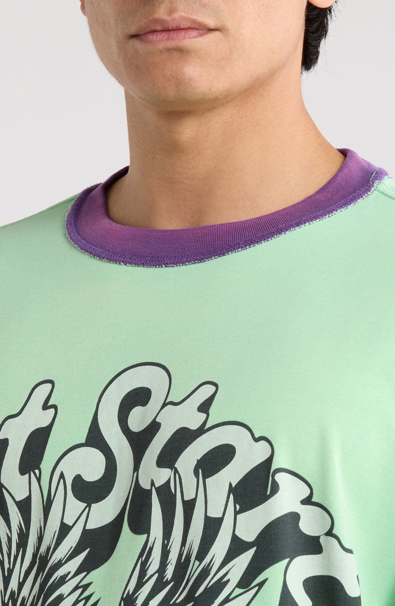 DIET STARTS MONDAY Layered Look Cotton Graphic T-Shirt, Alternate, color, Teal/Purple