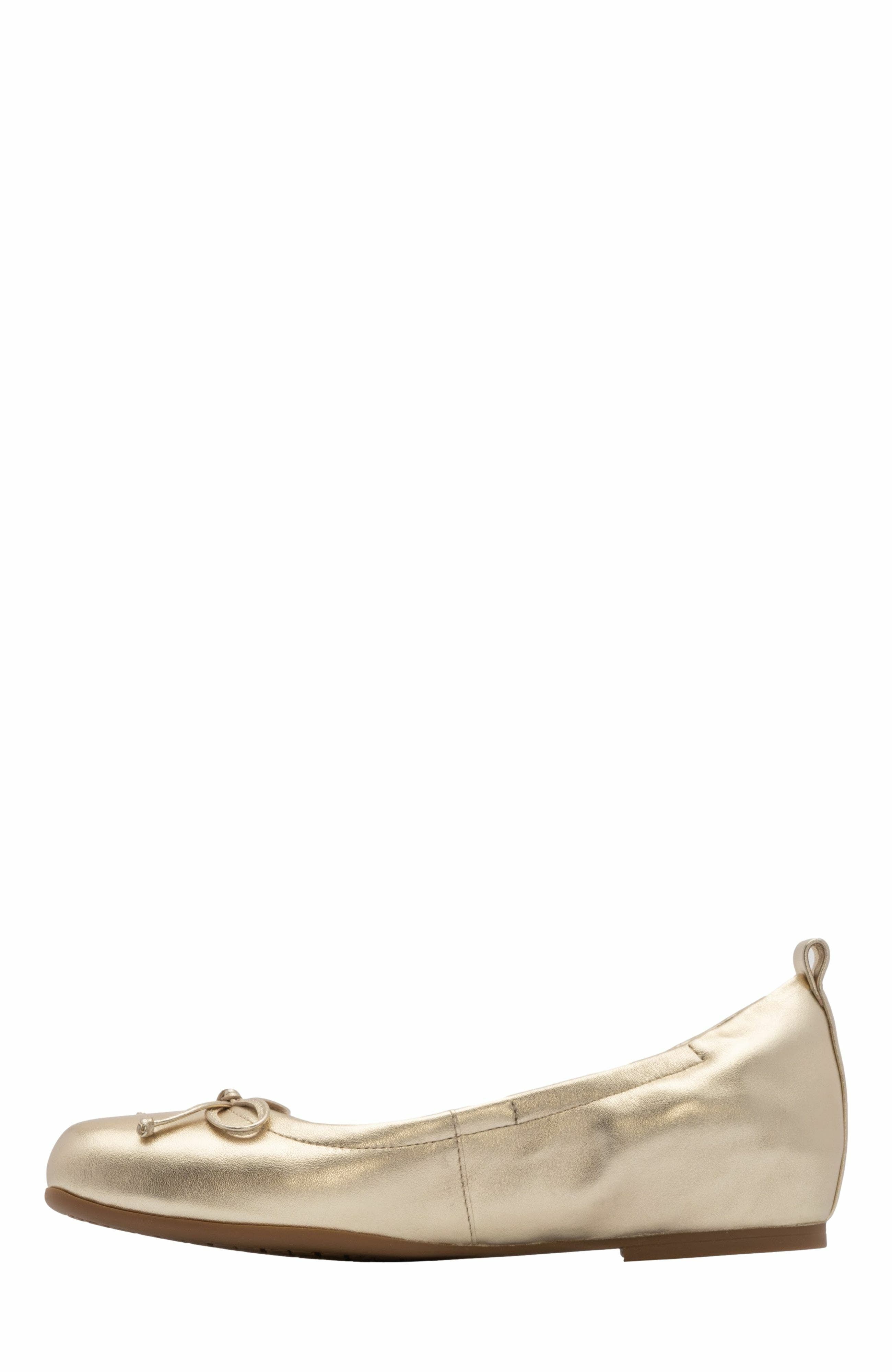 ABEO Cadence Bow Ballet Flat, Alternate, color, Light Gold - Metatarsal