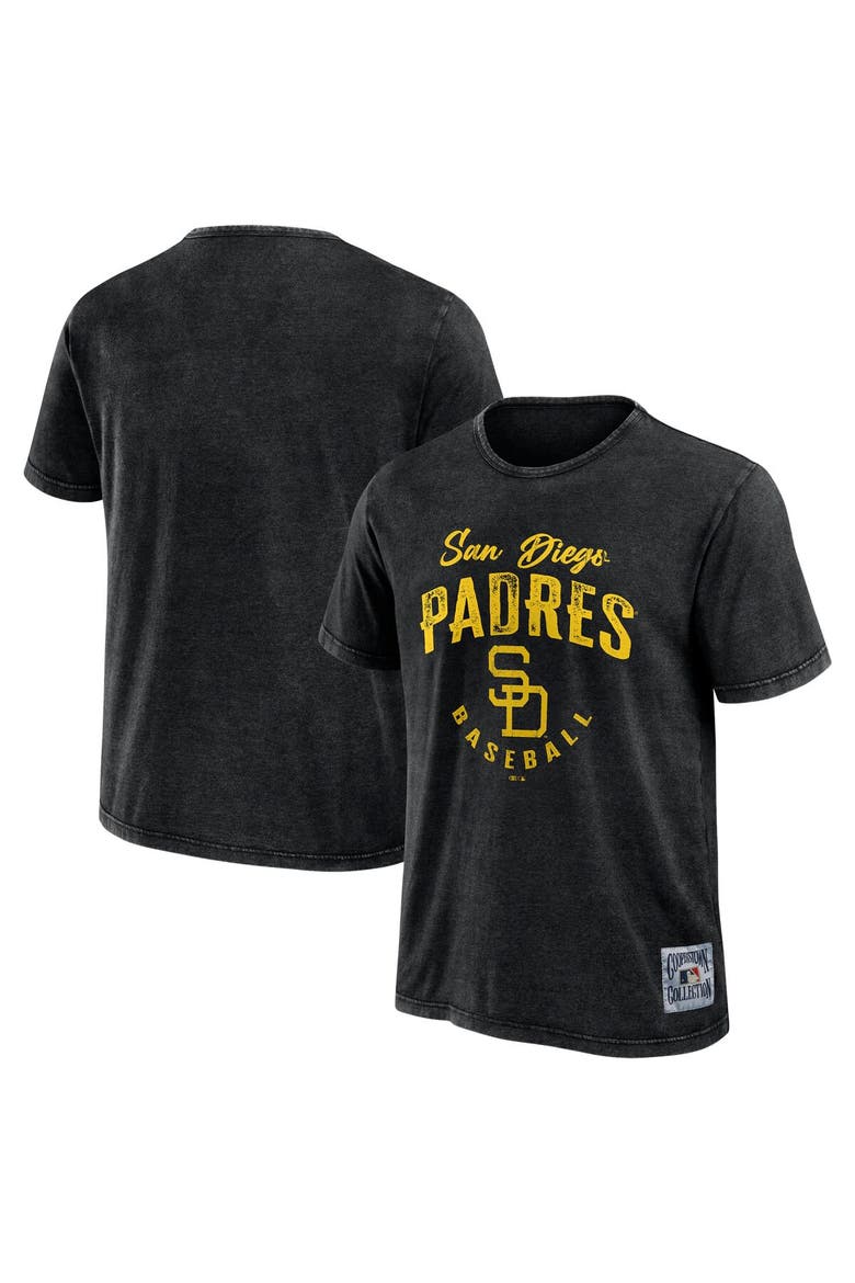 Men's Darius Rucker Collection by Fanatics Black San Diego Padres Cooperstown Collection Washed T-Shirt, Alternate, color, Black