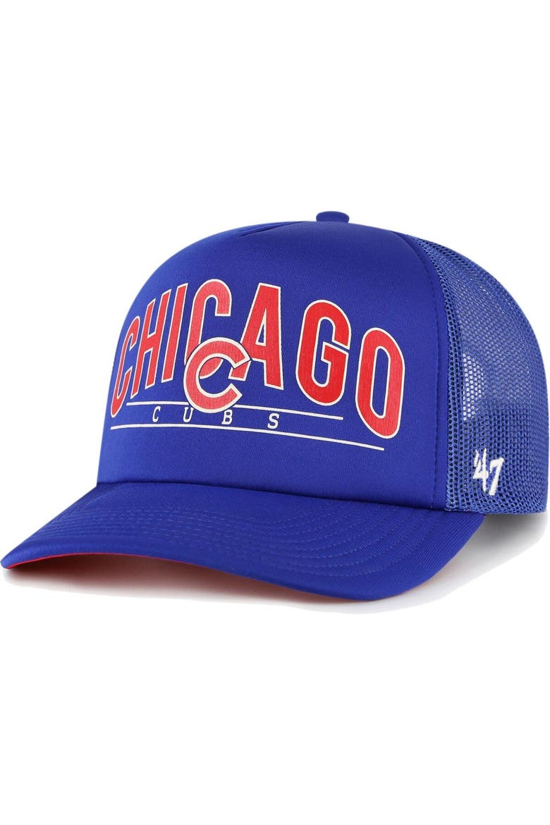 Men's '47 Royal Chicago Cubs Backhaul Foam Trucker Snapback Hat, Main, color, Royal