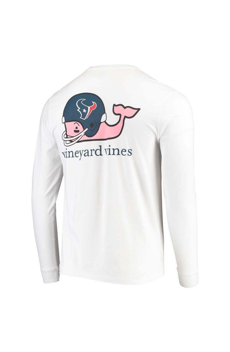 vineyard vines Men's Vineyard Vines White Houston Texans Whale Helmet Long Sleeve T-Shirt, Alternate, color,