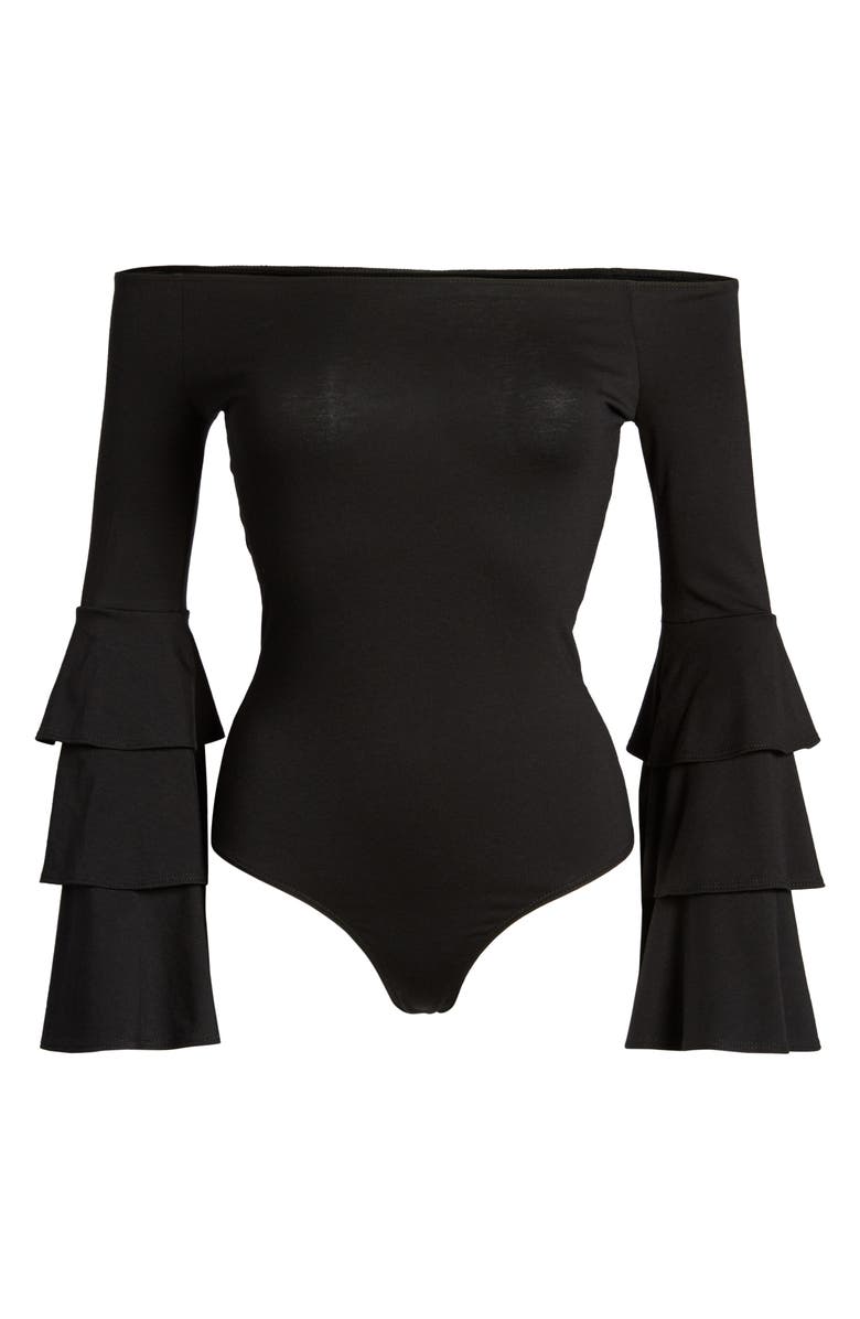 Soprano Ruffle Sleeve Off the Shoulder Bodysuit, Alternate, color, 