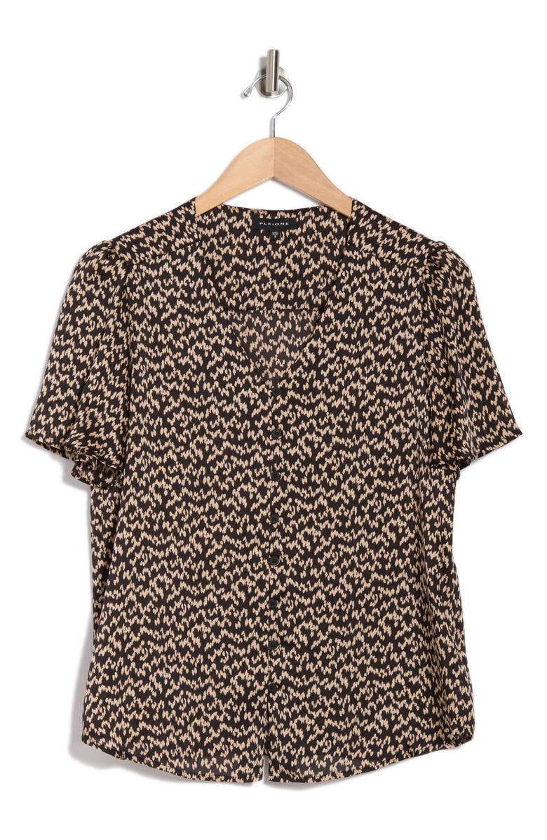 V-Neck Button Top