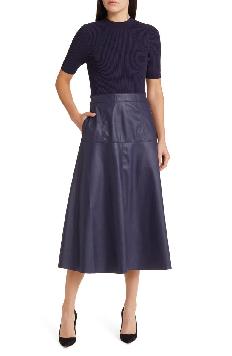 Ted Baker London Matiar Mixed Media Dress, Main, color, 