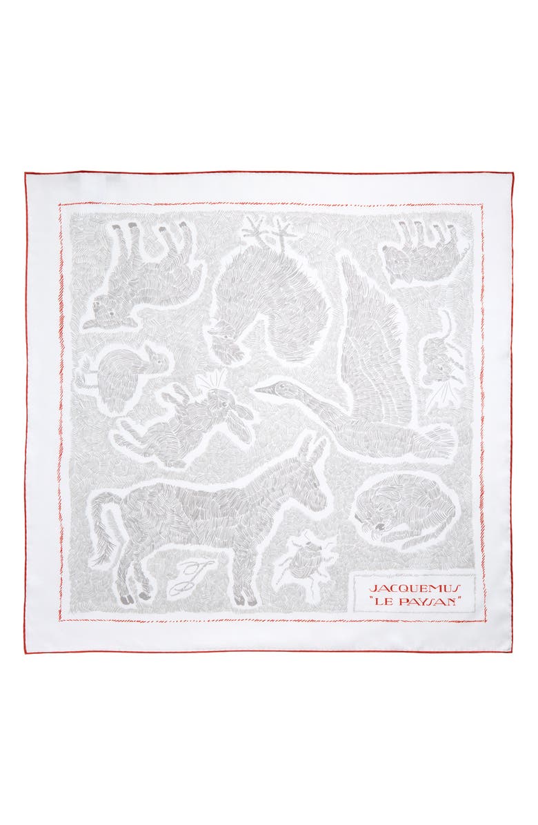 Jacquemus Le Foulard Paysan Silk Square Scarf, Alternate, color, 