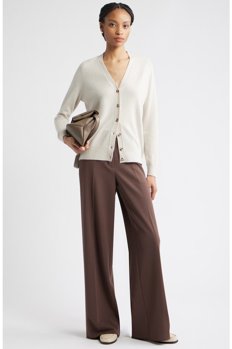 Cashmere V-Neck Cardigan, Alternate, color, IVORY SAND