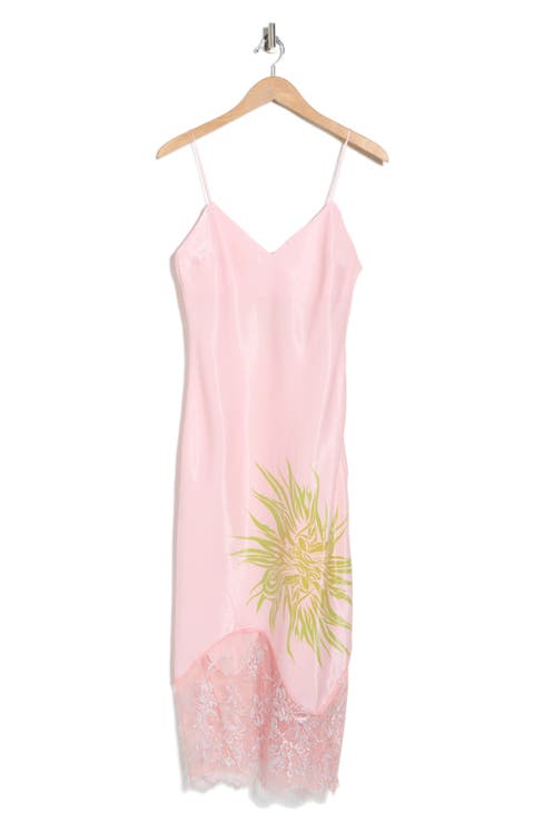 Lace Trim Satin Slipdress