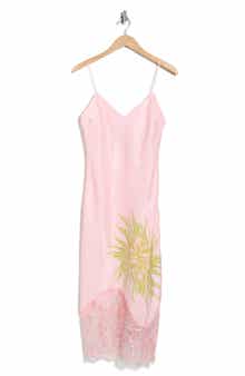 Desigual Lace Trim Satin Slipdress