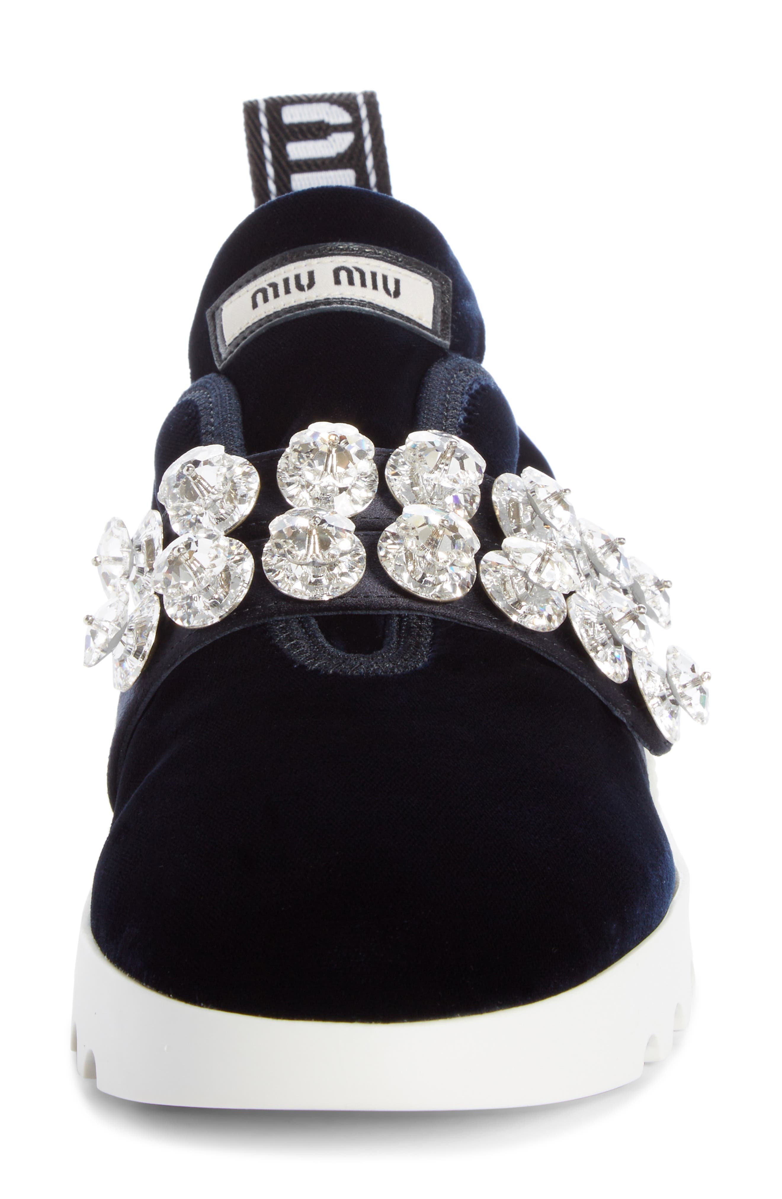 Miu Miu Jewel Strap Slip-On Sneaker, Alternate, color, 