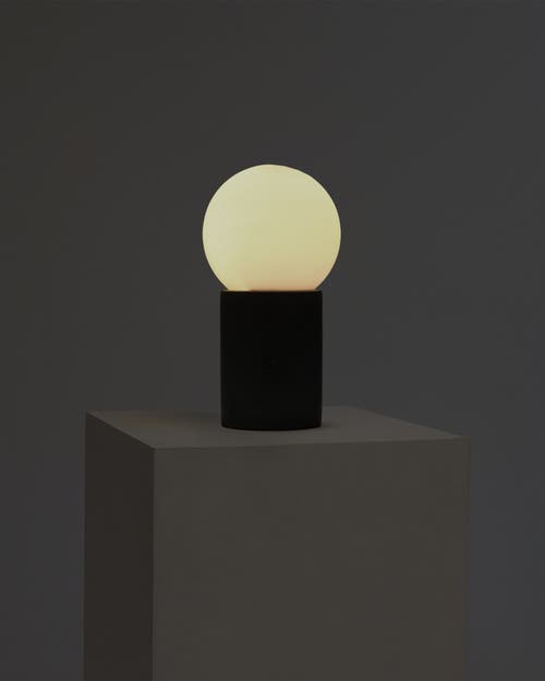 Brightech Kai 11" Mid-century Modern Integrated Led Bedside Table Lamp With Built-in 3-way Dimmer In Cement Gray