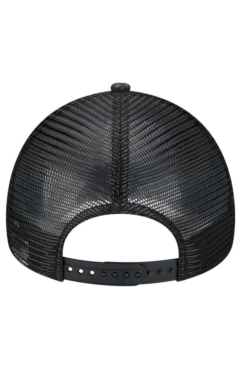 New Era Men's New Era Black Cincinnati Bengals  Midnight Ink Tonal Text A-Frame Trucker 9FORTY Adjustable Hat, Alternate, color, Black