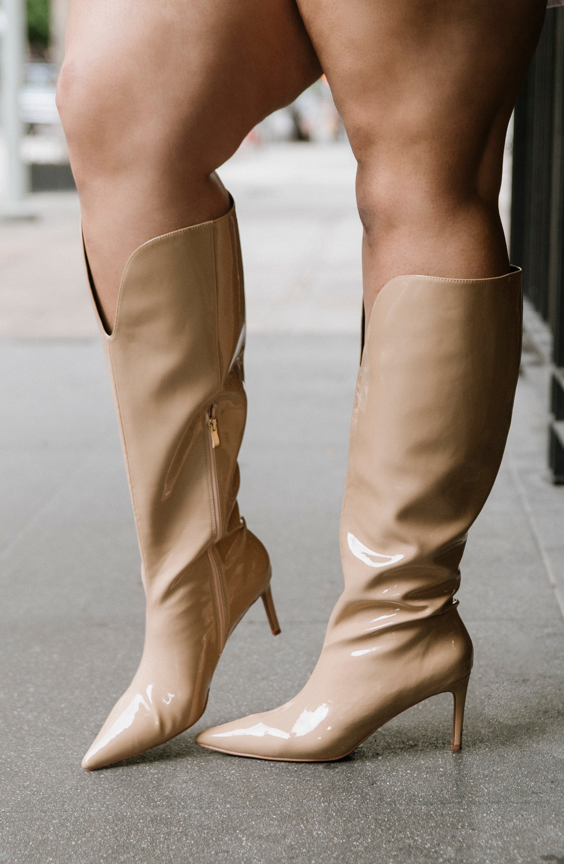 Kay Faux Leather Knee High Boot, Alternate, color, TAN
