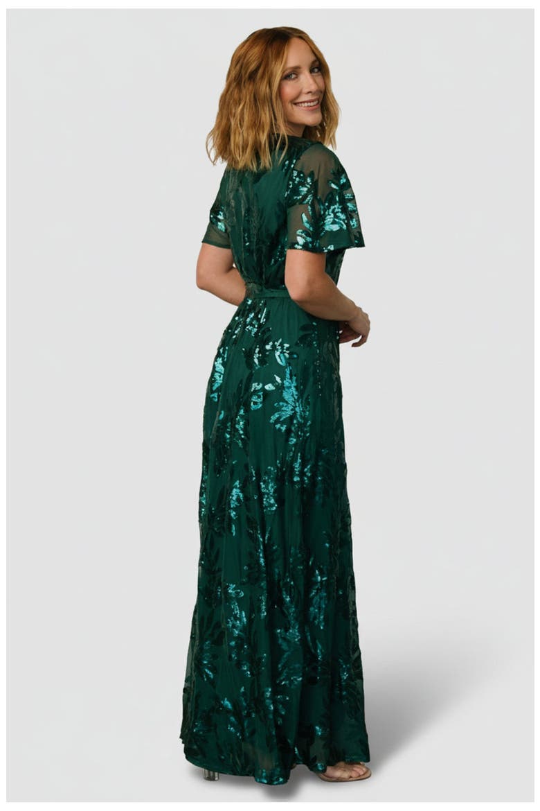 Muse Sequin Maxi Dress, Alternate, color, Emerald
