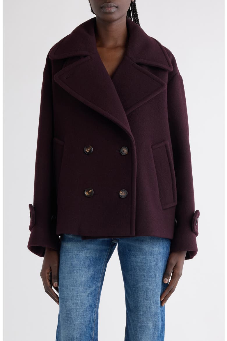 Iconic Soft Wool Blend Coat, Main, color, DEEP PURPLE
