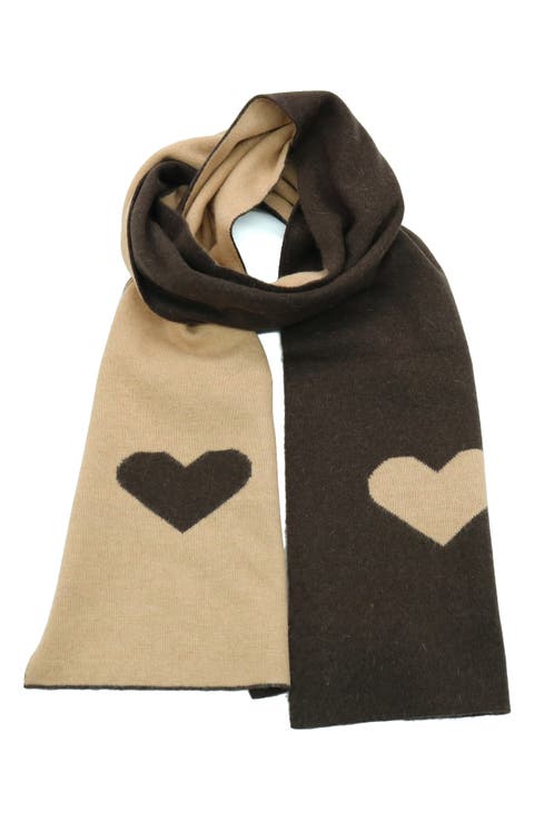 Heart Two Tone Wool Blend Scarf