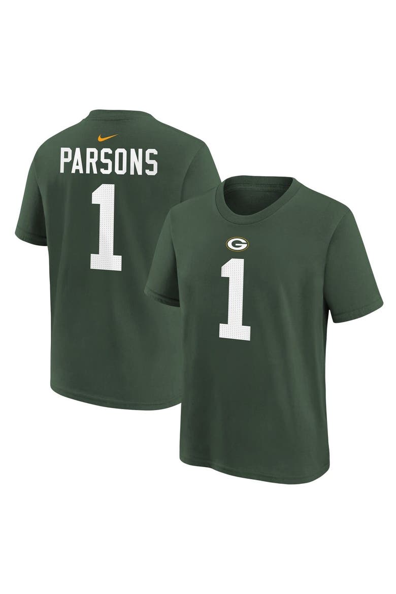 Youth Nike Micah Parsons Green Green Bay Packers Player Name & Number T-Shirt, Main, color, Green