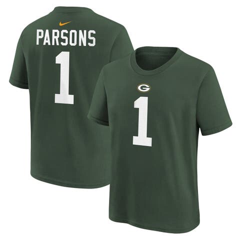 Youth Nike Micah Parsons Green Green Bay Packers Player Name & Number T-Shirt