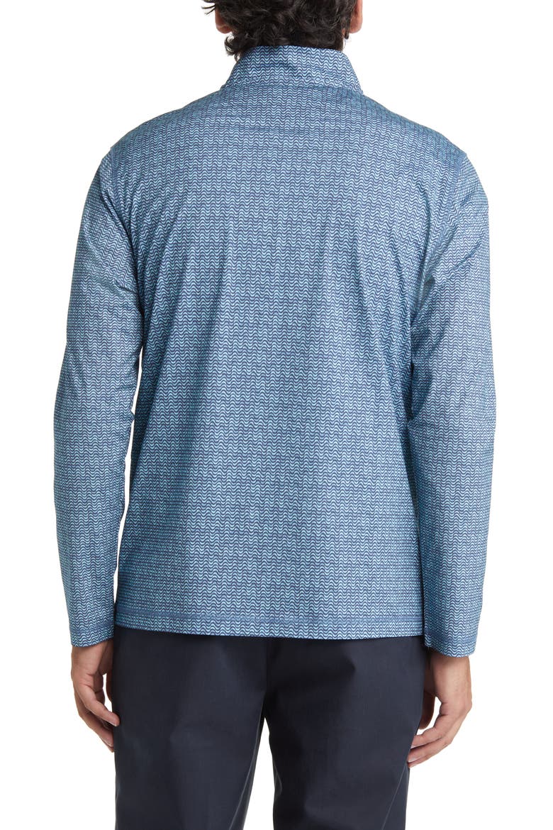 OoohCotton® Print Quarter Zip Pullover, Alternate, color, PEACOCK