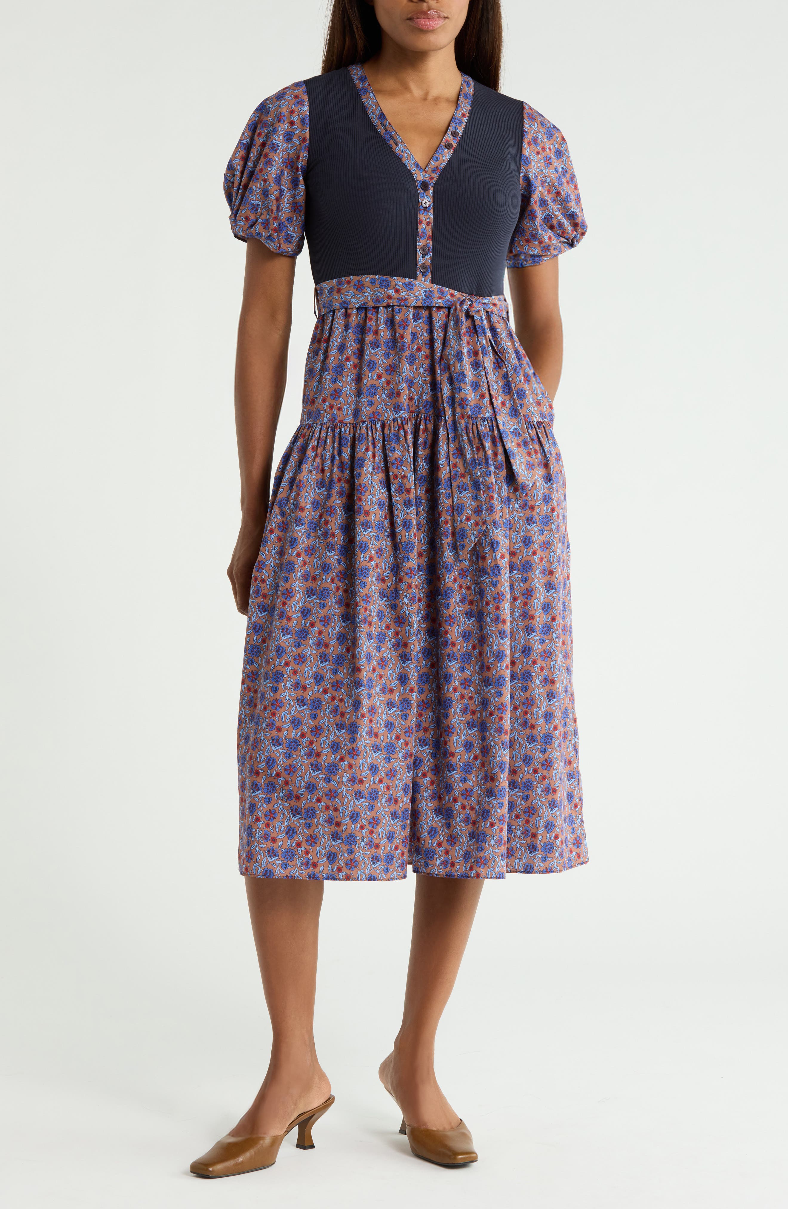 selected NAVY/ DARK MOCHA MULTI FLORAL