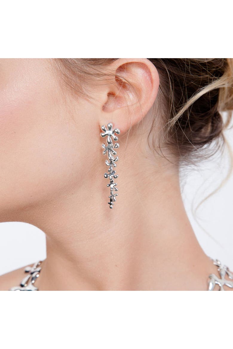 Splash Taper Drop Earring, Alternate, color, Sterling Silver