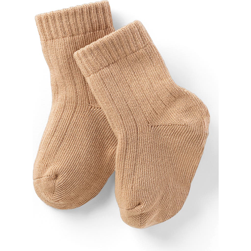 Nuna Kids' Cotton Blend Crew Socks In Brown