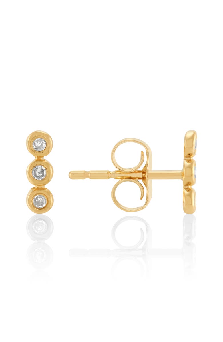 Frankie & Zoe Bezel Trio Diamond Stud Earrings, Alternate, color, Yellow Gold