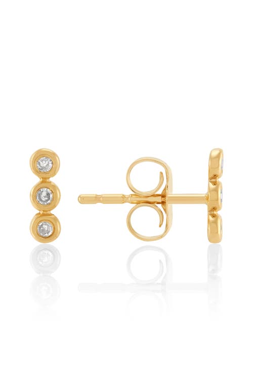Frankie & Zoe Bezel Trio Diamond Stud Earrings In Gold