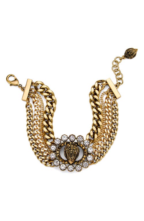 Kurt Geiger London Crystal Eagle Layered Chain Bracelet In Gold