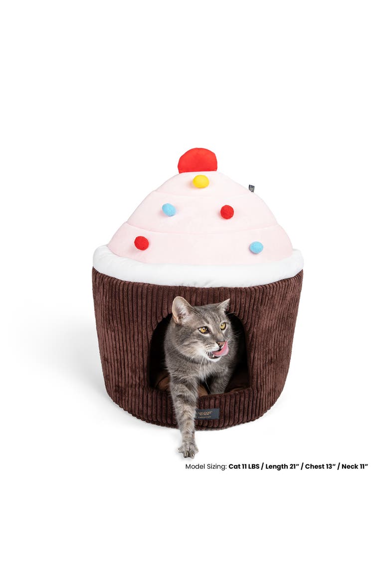 Fun Collection Dog and Cat Bed - Cupcake Hut, Alternate, color, Brown