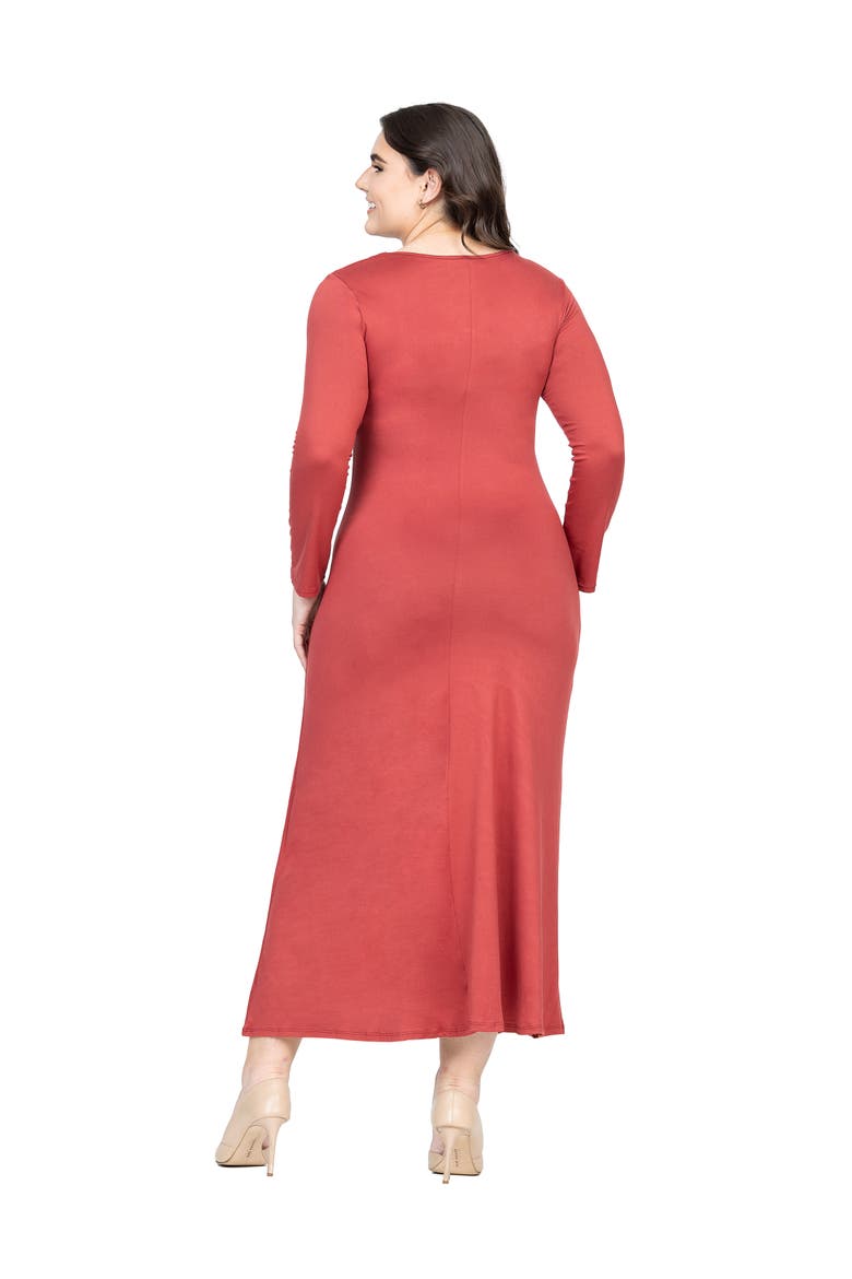 Plus Size Womens Long Sleeve  Maxi Dress, Alternate, color, Penny