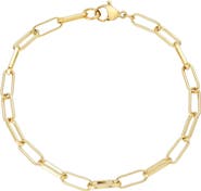 Adornia Tarnish Resistant 18K Gold Plated Paper Clip Chain Bracelet