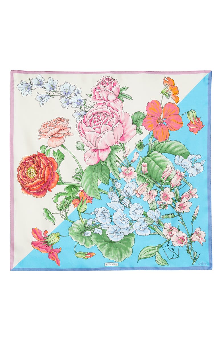 Echo Seasons Summer Series Silk Bandana Scarf, Alternate, color, Blue Multi