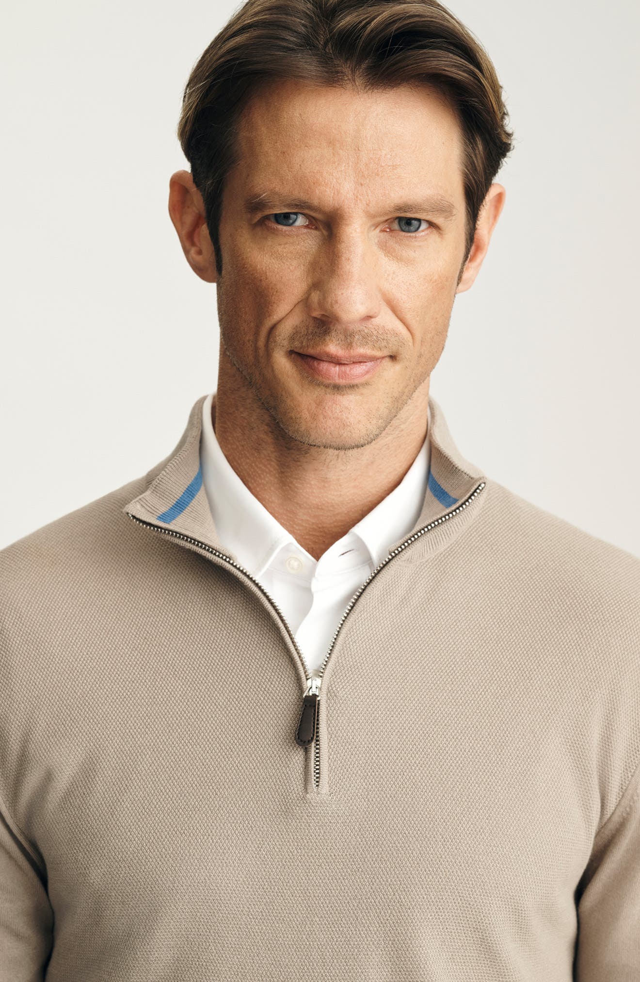 34 Heritage Textured Quarter Zip Sweater (Men) | Nordstrom