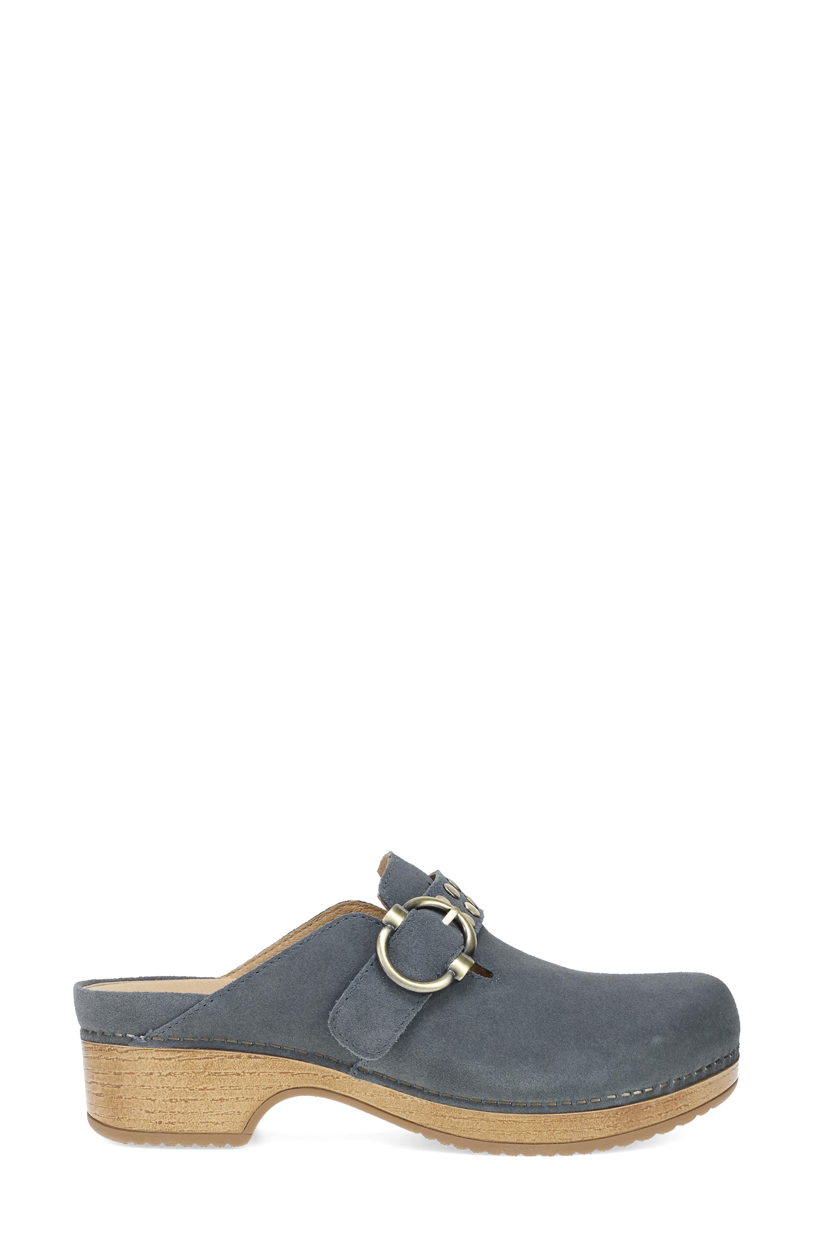 Branson Studded Platform Clog, Alternate, color, DUSTY BLUE SUEDE