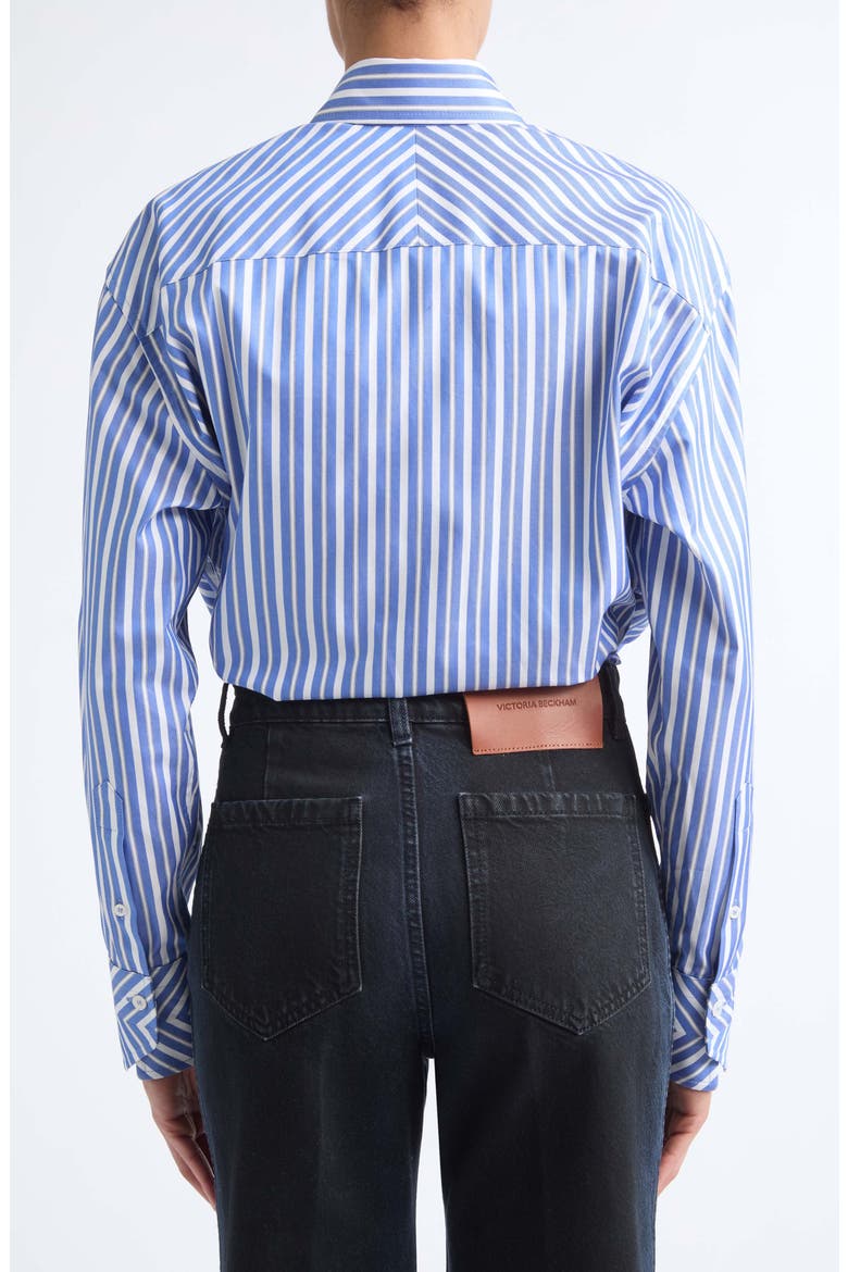 Pocket Detail Striped Cotton Shirt, Alternate, color, BLUE/ WHITE
